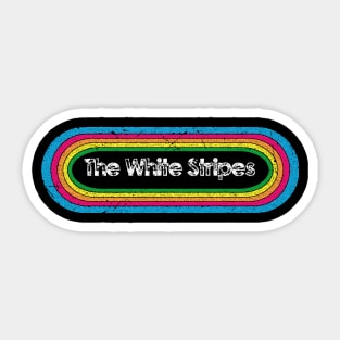 white ll rainbow retro Sticker